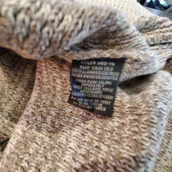 Medium, Beautiful Grey Knit Long Sweater or Dress, L/S Roll up Cuffs, Stretchy - Picture 15 of 16